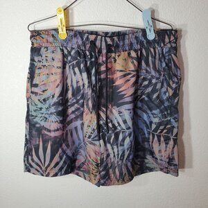 CSG Mens Large Swim Trunks Palm Cove Shorts Multi-Color Elastic Waist Pockets